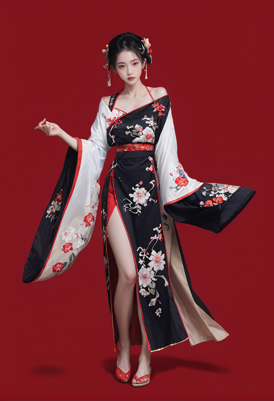 29642-2651171873-red background,1girl,solo,,ruanyi0766,floral print,hanfu,jewelry,off shoulder,wide sleeves,chinese clothes,full body,dancing,_lo.png